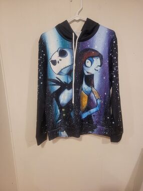 Women's Pullover M Black Purple Nightmare Before Christmas, one size